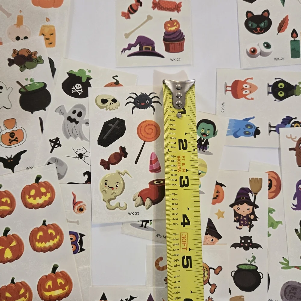 40 Pcs Halloween Themed Grab Bags With Pens, Stickers & Temporary Tattoos Set